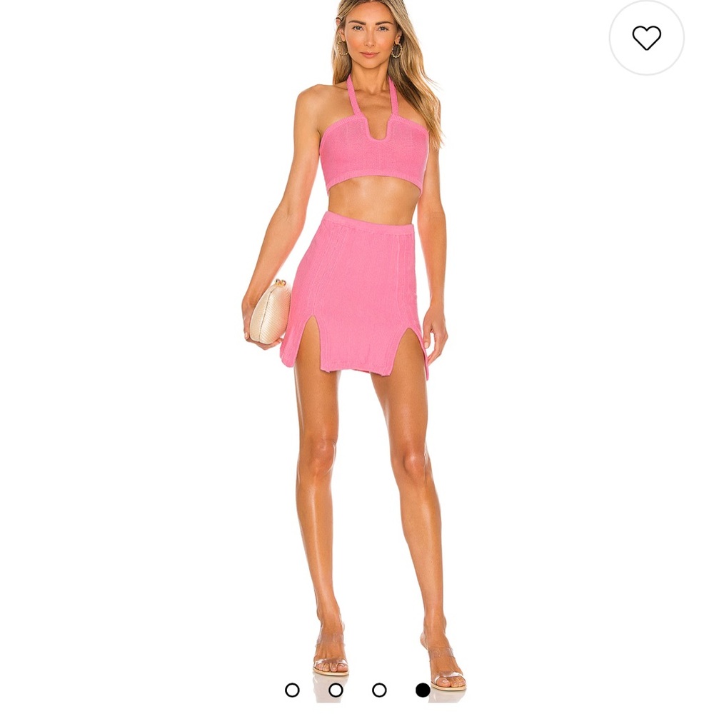 Revolve Pink Two-Piece Top and Skirt Set